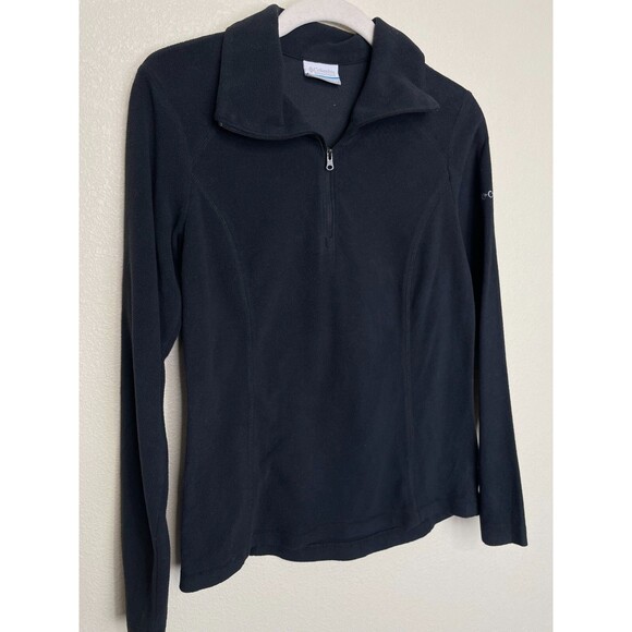 Columbia Mens XS 1/4 Zip Fleece Sweater Black Long Sleeve High Neck Pullover - Picture 2 of 9